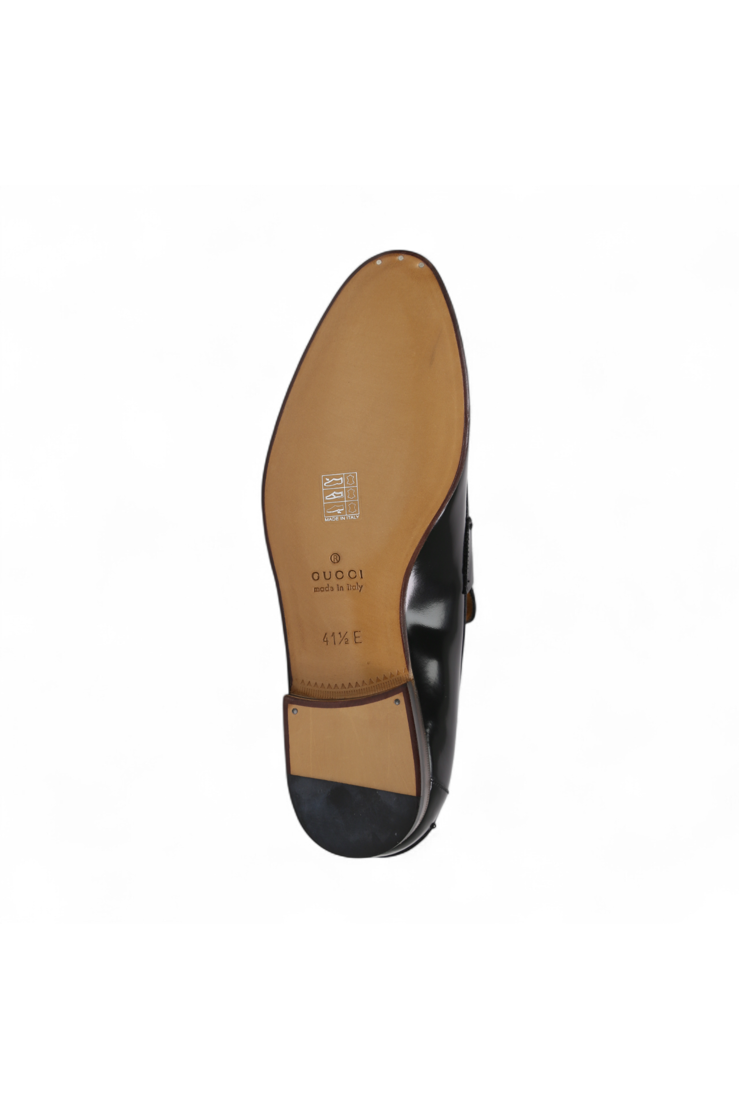 Gucci Black Leather Loafers with Logo Style 181797 (GGM1507)