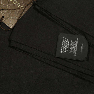 Gucci GG Jaucquard Pattern Knitted Scarf In Black 200cm (GGSM1501)-AmbrogioShoes