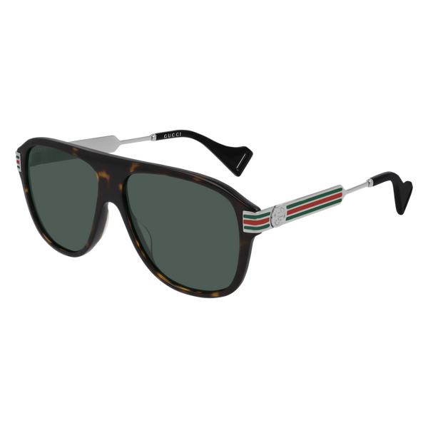 Gucci GG0587S Sunglasses Havana / Green Polarized (S) Unisex-AmbrogioShoes