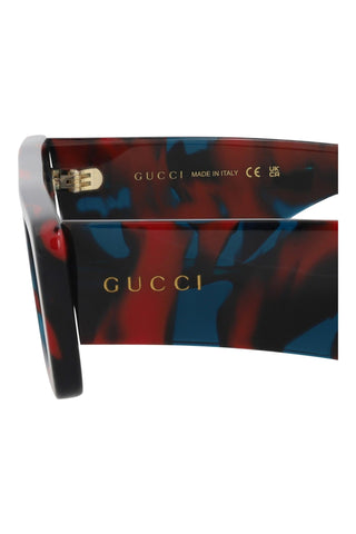 Gucci GG1331S Big Spotted Red + Petrol Havana Sunglasses-AmbrogioShoes