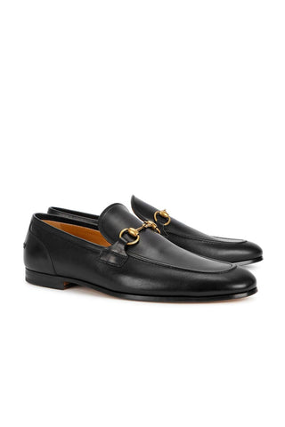 Gucci Jordaan Leather Loafers Black 406994 (GGM1710)-AmbrogioShoes