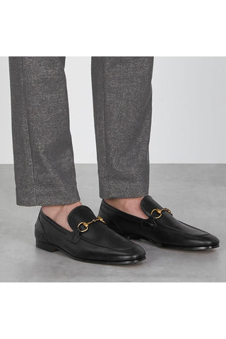 Gucci Jordaan Leather Loafers Black 406994 (GGM1710)-AmbrogioShoes