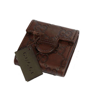 Gucci Limited Edition Brown Stainless Steel / Calf-Skin Leather Travel Desk Alarm Clock/Watch (GGC1)-AmbrogioShoes