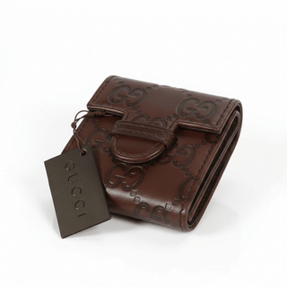 Gucci Limited Edition Brown Stainless Steel / Calf-Skin Leather Travel Desk Alarm Clock/Watch (GGC1)-AmbrogioShoes