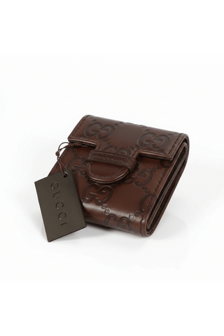 Gucci Limited Edition Brown Stainless Steel / Leather Travel Desk Alarm Clock/Watch (GGC1)-AmbrogioShoes