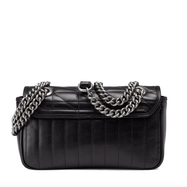 Gucci Mamont 446744 213317 Women's Black Leather Shoulder Bag (GG2080)-AmbrogioShoes