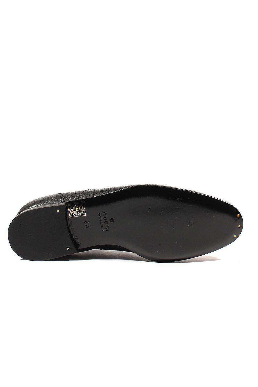 black designer dress shoes Gucci Men's Designer Shoes Black Pebbled Leather Oxfords (GGM1542) – AmbrogioShoes