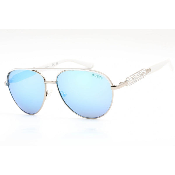 Guess Factory GF0287 Sunglasses shiny dark nickeltin / blue mirror-AmbrogioShoes