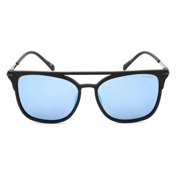 Guess Factory GF5077 Sunglasses matte black / blue mirror-AmbrogioShoes