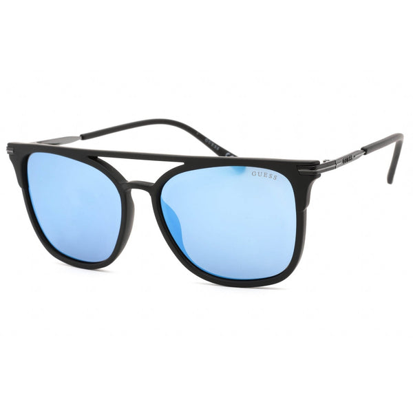 Guess Factory GF5077 Sunglasses matte black / blue mirror-AmbrogioShoes