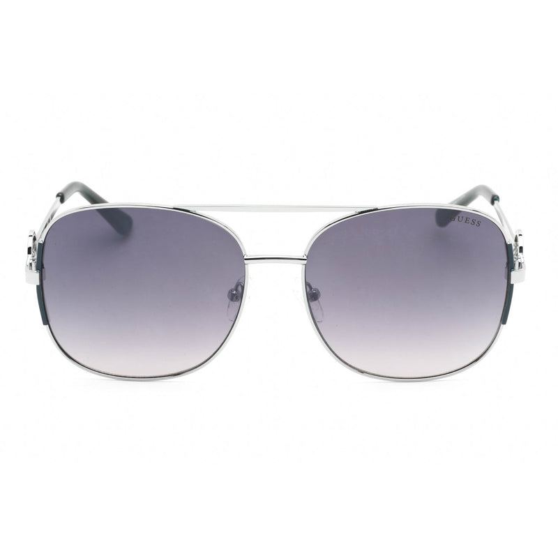 Guess Factory GF6127 Sunglasses Shiny Light Nickeltin / Smoke Mirror Women's-AmbrogioShoes