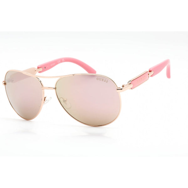 Guess GU7295 Sunglasses Shiny Rose Gold / Brown Mirror-AmbrogioShoes