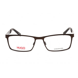 HUGO HG 0228 Eyeglasses MATTE BROWN/Clear demo lens-AmbrogioShoes