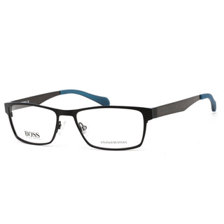 Hugo Boss 0873 Eyeglasses Matte Black Blue / clear demo lens-AmbrogioShoes
