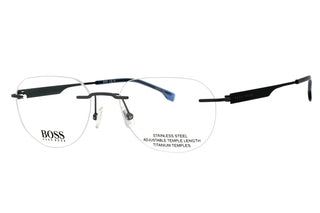 Hugo Boss BOSS 1265/B Eyeglasses MATTE RUTHENIUM BLUE/Clear demo lens-AmbrogioShoes