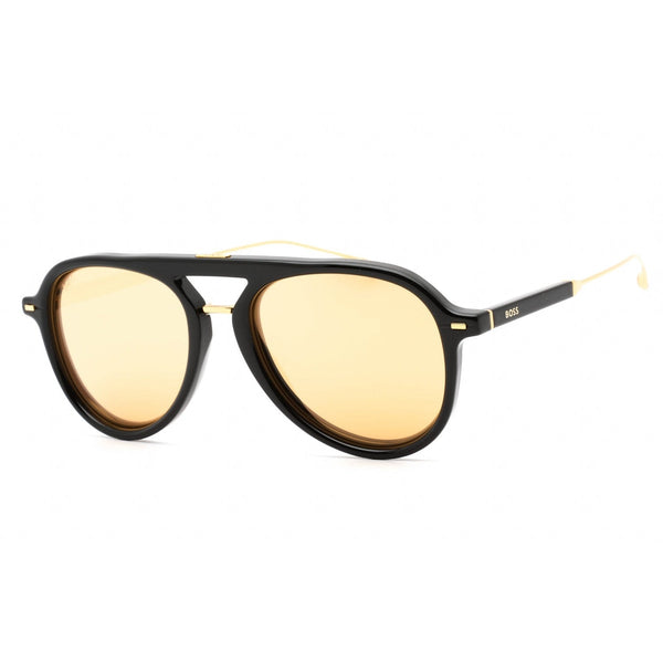 Hugo Boss BOSS 1356/SGOLD Sunglasses BLK GOLD B/BRW GD SP AR ML-AmbrogioShoes