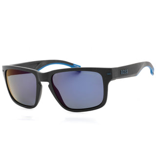 Hugo Boss BOSS 1497/S Sunglasses Matte Dark Grey / Blue Mirror-AmbrogioShoes
