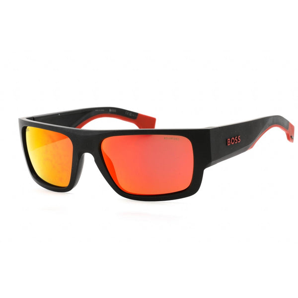 Hugo Boss BOSS 1498/S Sunglasses Matte Black Red / Orange Mirror-AmbrogioShoes