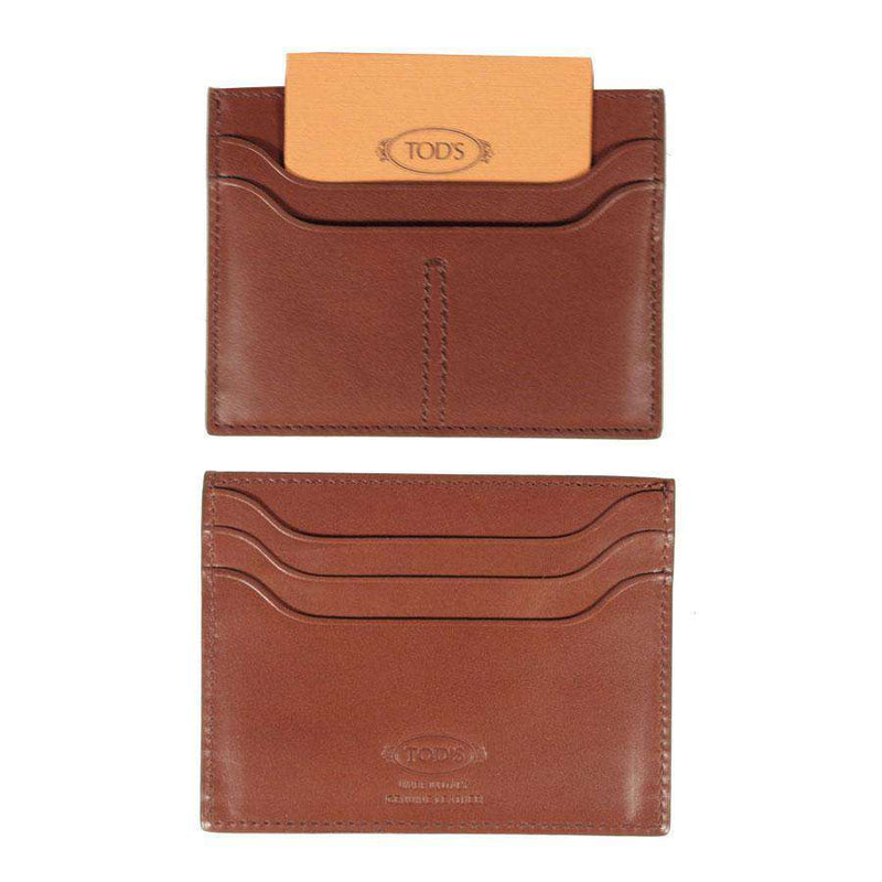 JP Tods Leather wallet / Card Holder Caramel Brown (T120)-AmbrogioShoes