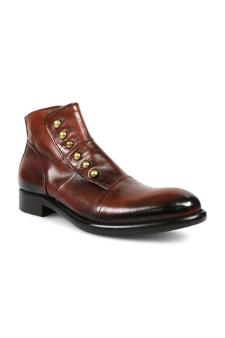 Jo Ghost 1224 Brown Calf-Skin Leather Laceless Ankle Boots (JG5355)-AmbrogioShoes