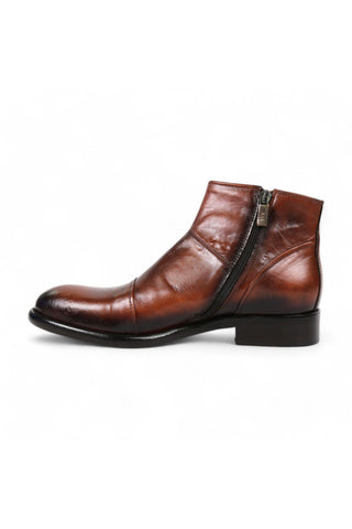 Jo Ghost 1224 Brown Leather Laceless Ankle Boots (JG5355)-AmbrogioShoes