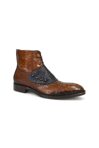 Jo Ghost 1788 Luisiana Crocodile Embossed Leather Ankle Boots (JG5322)-AmbrogioShoes