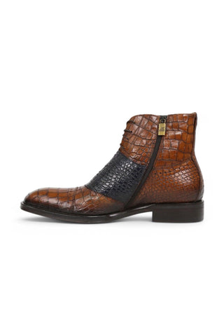 Jo Ghost 1788 Luisiana Crocodile Embossed Leather Ankle Boots (JG5322)-AmbrogioShoes