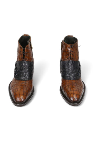 Jo Ghost 1788 Luisiana Crocodile Embossed Leather Ankle Boots (JG5322)-AmbrogioShoes