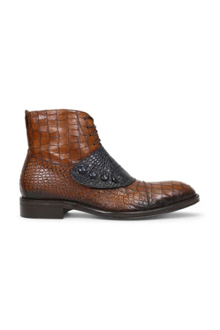 Jo Ghost 1788 Luisiana Crocodile Embossed Leather Ankle Boots (JG5322)-AmbrogioShoes