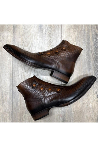 Jo Ghost 2379 Lizard Embossed Calf-Skin Leather Boots (JG5313)-AmbrogioShoes