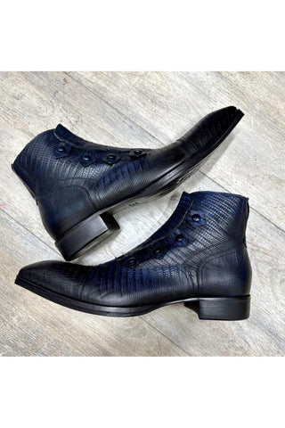 Jo Ghost 2379 Lizard Embossed Calf-Skin Leather Boots (JG5313)-AmbrogioShoes