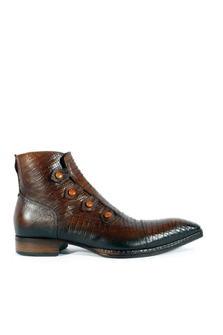Jo Ghost 2379 Lizard Embossed Calf-Skin Leather Boots (JG5313)-AmbrogioShoes