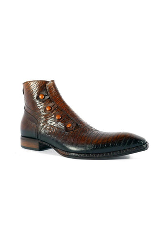 Jo Ghost 2379 Lizard Embossed Calf-Skin Leather Boots (JG5313)-AmbrogioShoes