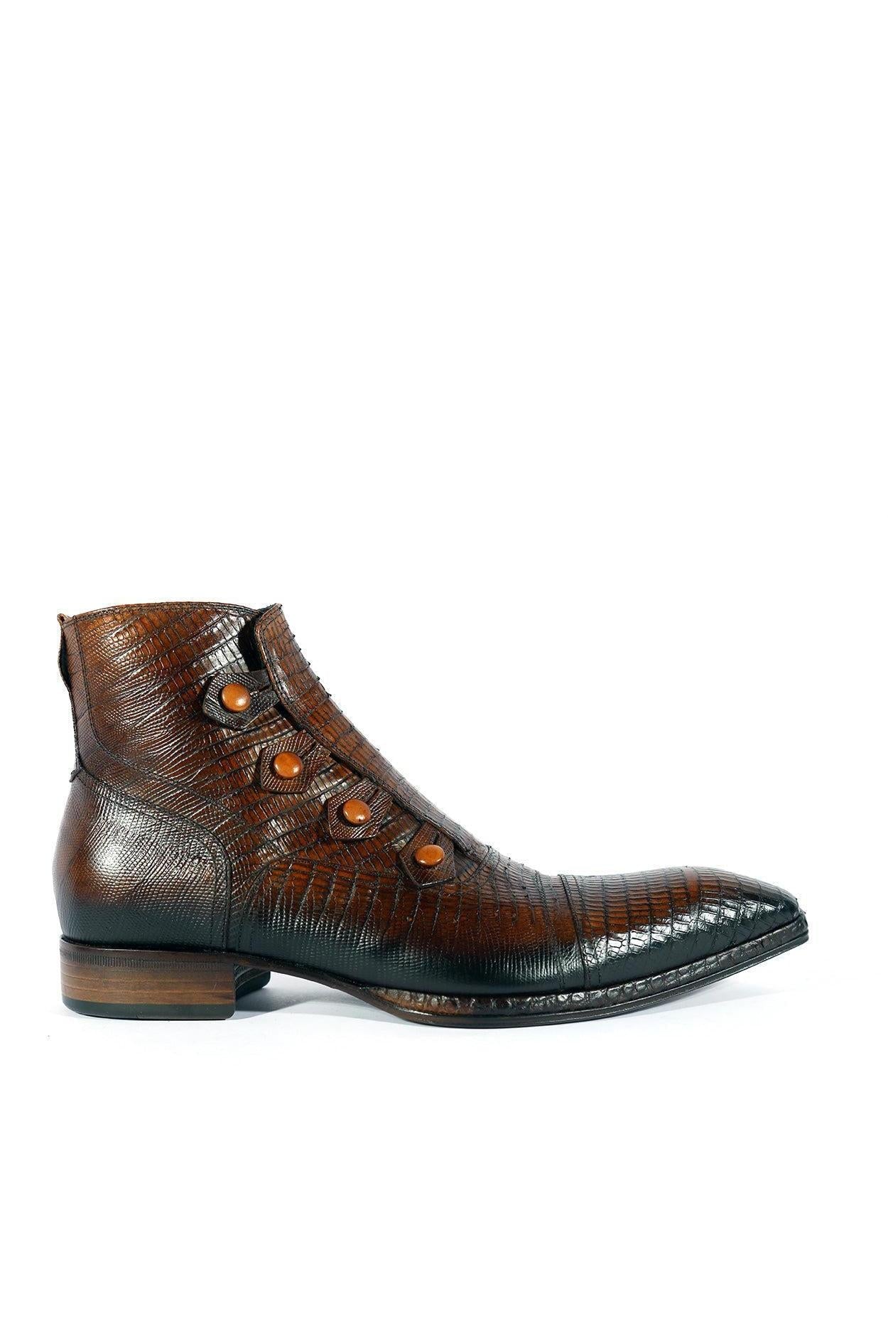 Jo Ghost 2379 Lizard Print Leather Boots - Handmade in Italy