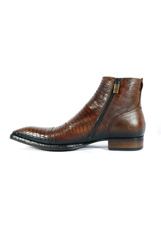 Jo Ghost 2379 Lizard Embossed Leather Boots (JG5313)-AmbrogioShoes