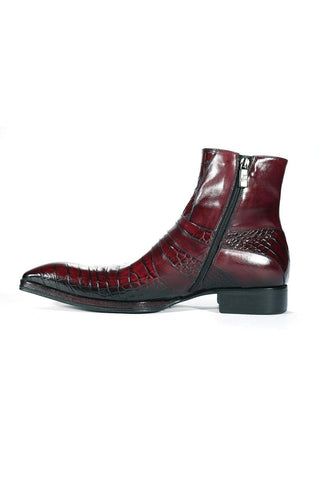 Jo Ghost 2727 BIS Crocodile Embossed / Buffalo Leather Ankle Boots (JG5302)-AmbrogioShoes