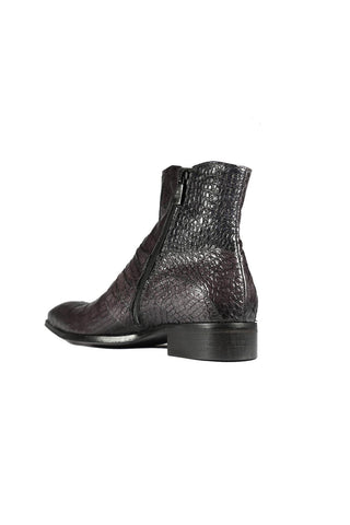 Jo Ghost 2727 BIS Crocodile Embossed / Leather Ankle Boots-AmbrogioShoes