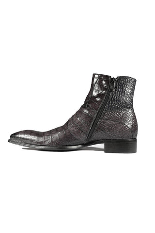 Jo Ghost 2727 BIS Crocodile Embossed / Leather Ankle Boots-AmbrogioShoes