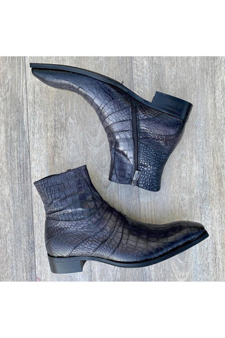 Jo Ghost 2727 BIS Crocodile Embossed / Leather Ankle Boots