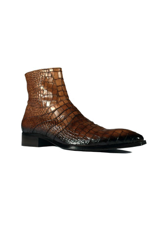 Jo Ghost 2727 BIS Crocodile Embossed / Leather Ankle Boots