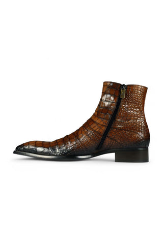 Jo Ghost 2727 BIS Crocodile Embossed / Leather Ankle Boots