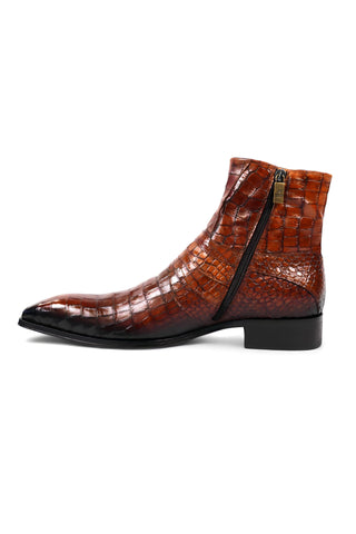Jo Ghost 2727 BIS Crocodile Embossed / Leather Ankle Boots