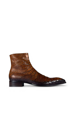 Jo Ghost 2727 BIS Crocodile Print / Leather Ankle Boots-AmbrogioShoes