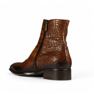 Jo Ghost 2727 BIS Men's Shoes Crocodile Print Calf-Skin Leather Ankle Boots (JG5369)-AmbrogioShoes