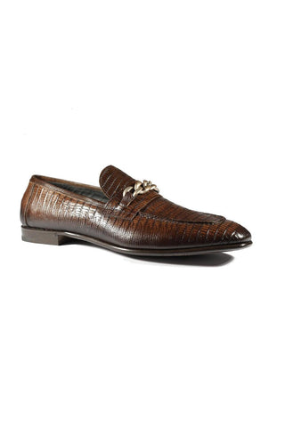 Jo Ghost 2955 Crocodile Embossed Leather Chain Loafers (JG5312)-AmbrogioShoes