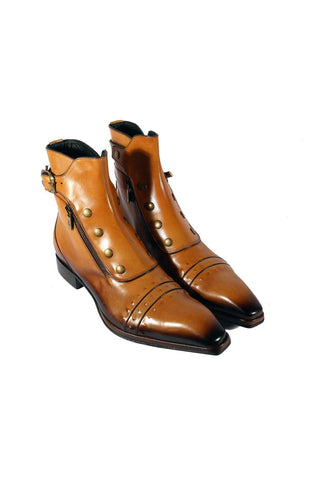 Jo Ghost 3206 Calf-Skin Leather Buckle Boots (JG5318)-AmbrogioShoes