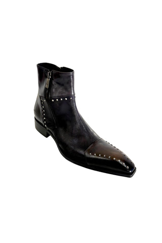 Jo Ghost 3516 Leather Stud Ankle Boot-AmbrogioShoes