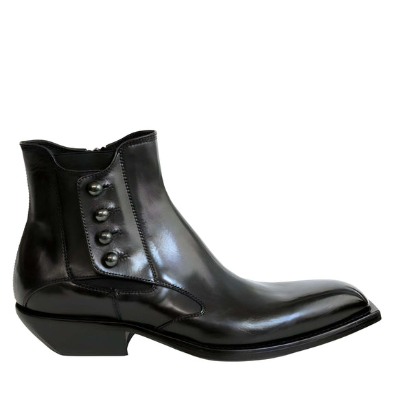 Jo Ghost 4755 Men's Shoes Black Calf-Skin Leather Pitched Chelsea Boots (JG5344)-AmbrogioShoes