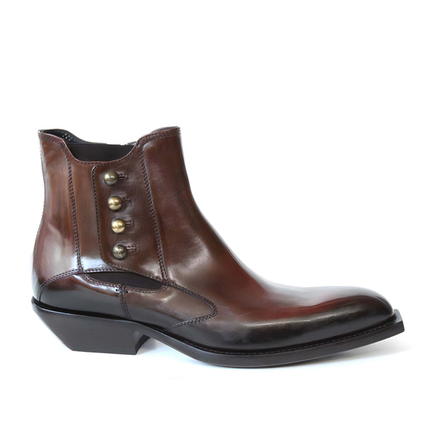 Jo Ghost 4755 Men's Shoes Brown Calf-Skin Leather Pitched Chelsea Boots (JG5337)-AmbrogioShoes