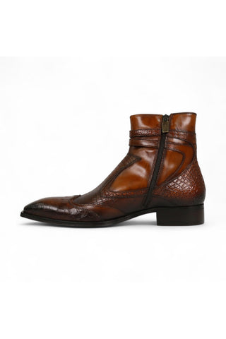 Jo Ghost 4764 Louisiana Crocodile / Lizard Embossed Leather Boots (JG5323)-AmbrogioShoes